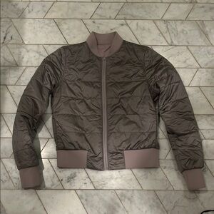 Lululemon Gray Quilted Bomber Jacket